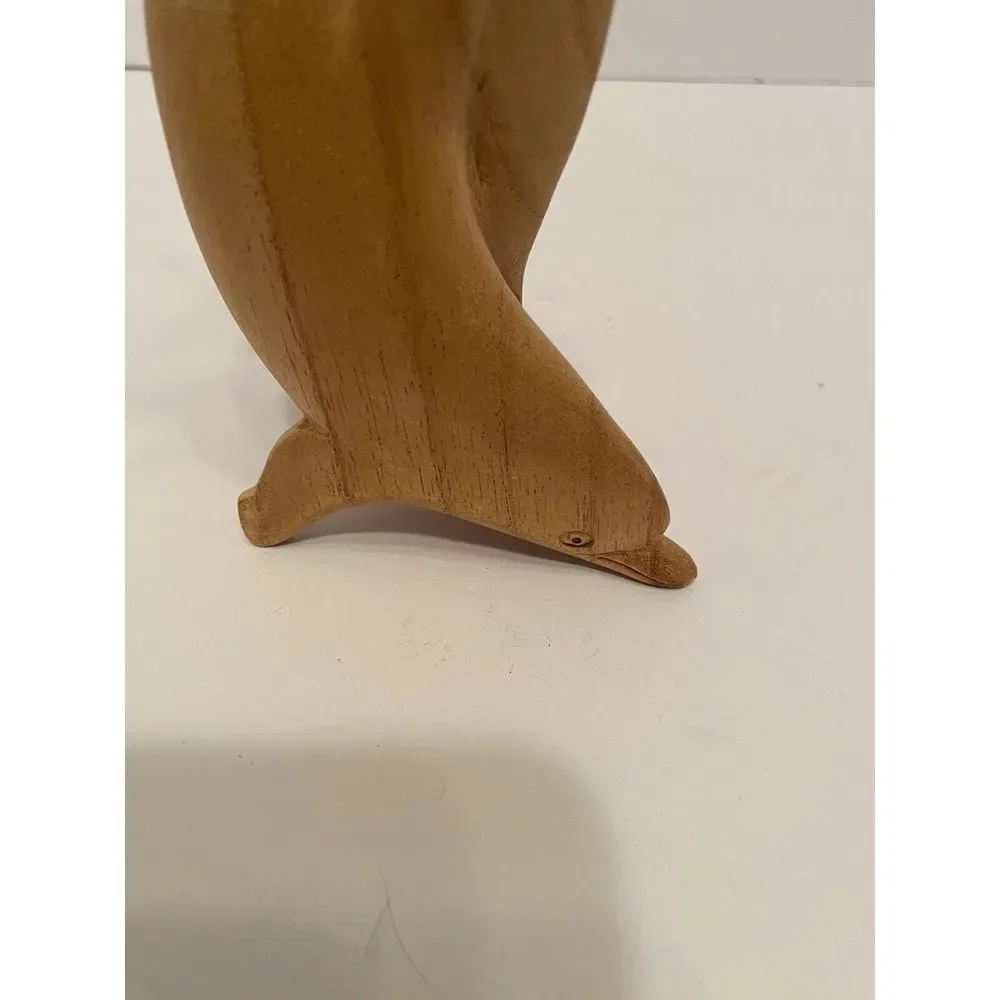 Twisted Dancing Dolphins Solid Wood‎ Figurine 8
